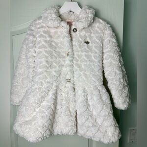 Juicy Couture Girls' Plush White Faux-Fur Coat Sz 7 - Pristine Condition